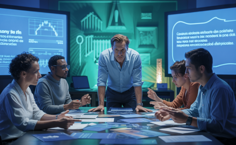 David Laroche, dynamique et confiant, guide une séance de développement personnel innovante avec un esprit transformateur.