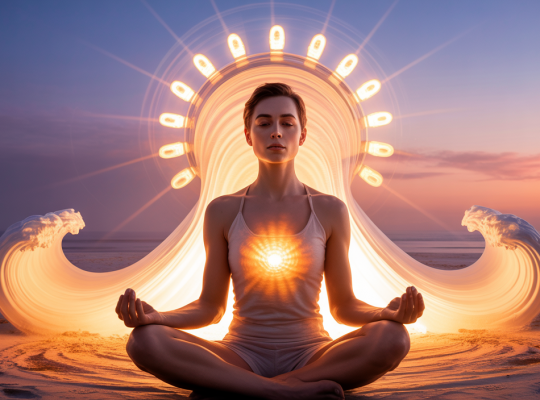 Scène de transformation personnelle par la gratitude