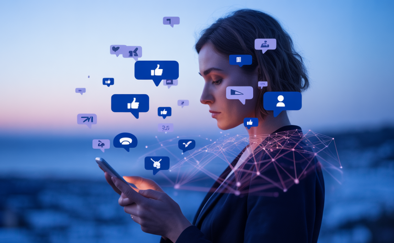 Illustration de l'influence des réseaux sociaux sur l'estime de soi