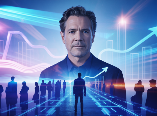 Illustration futuriste sur le développement personnel par David Laroche