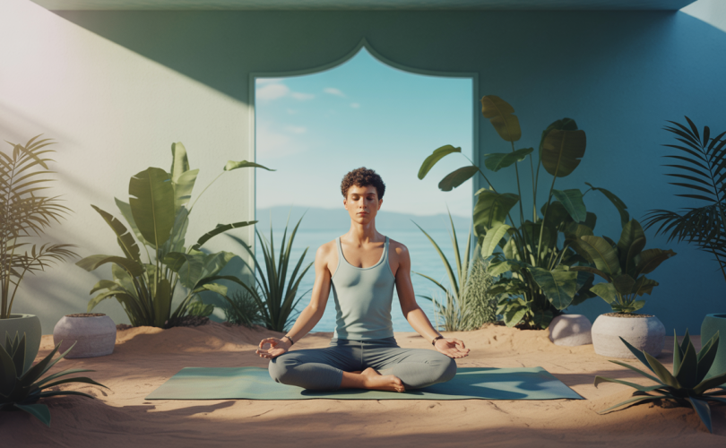 Image de méditation évoquant bien-être et concentration.