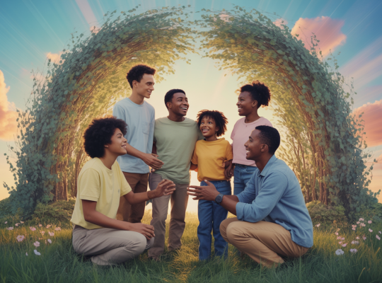 Illustration sur les relations humaines et le développement personnel