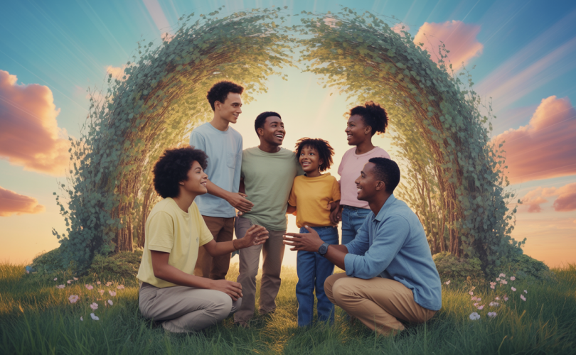 Illustration sur les relations humaines et le développement personnel