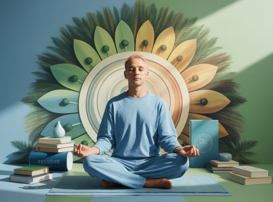 Illustration captivante sur les tendances en développement personnel incluant méditation et auto-assistance.