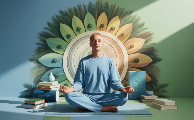 Illustration captivante sur les tendances en développement personnel incluant méditation et auto-assistance.