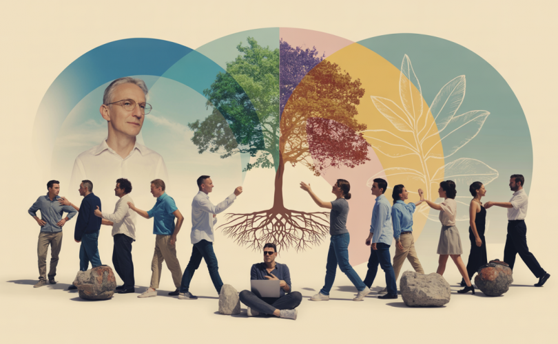 Illustration intégrant bien-être, gestion émotionnelle et résilience dans le développement personnel