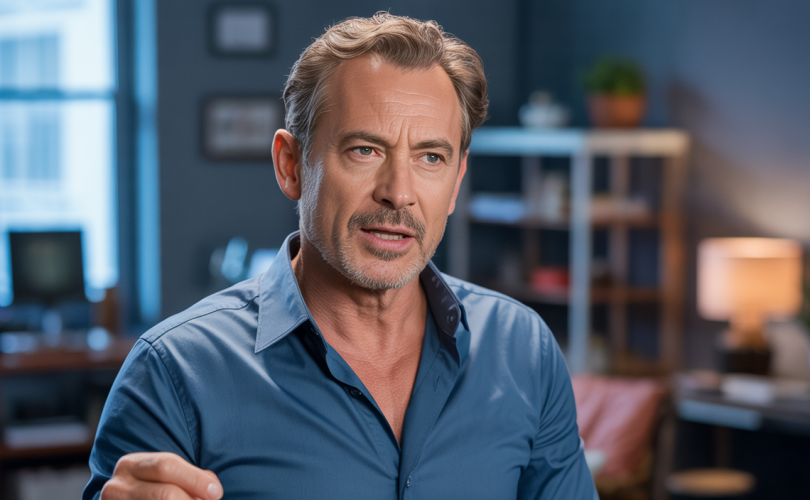 Portrait inspirant de Franck Nicolas en pleine intervention motivante sur la persévérance et la détermination comme clés du succès