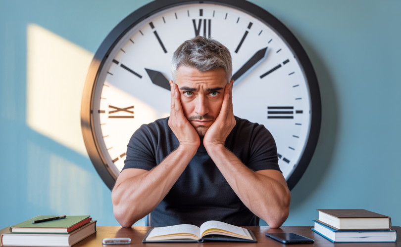 Illustration représentative de l'ego entravant l'action, symbolisant la procrastination et les méthodes efficaces de développement personnel pour la surmonter